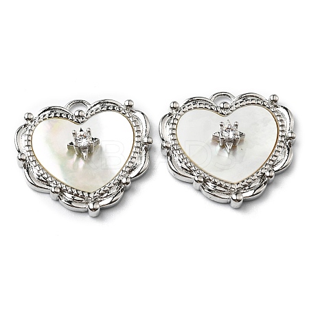 Brass Cubic Zirconia Pendants KK-K334-02P-1