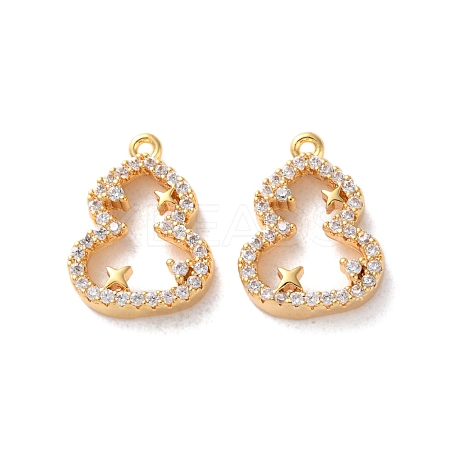 Brass Micro Pave Clear Cubic Zirconia Pendants KK-L221-003G-1