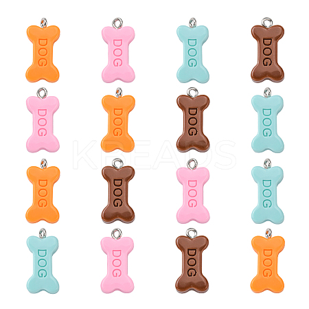 40Pcs 4 Colors Opaque Resin Pendants RESI-CJ0002-29-1