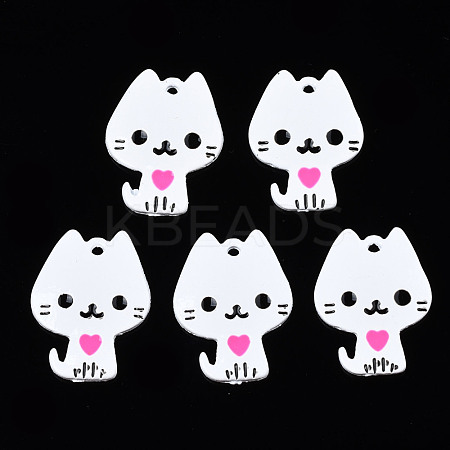 Rack Plating Alloy Enamel Spray Painted Pendants ENAM-T011-155A-1