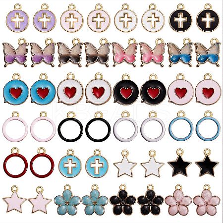 48Pcs 24 Style Alloy Enamel Pendants ENAM-SZ0001-96-1