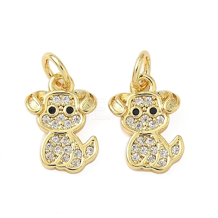Brass Micro Pave Clear Cubic Zirconia Pendants KK-H076-20G-1