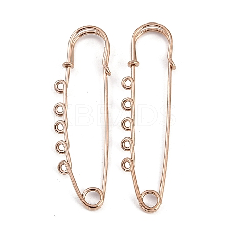 Ion Plating(IP) 304 Stainless Steel Safety Pins Brooch Findings STAS-K252-05C-RG-1
