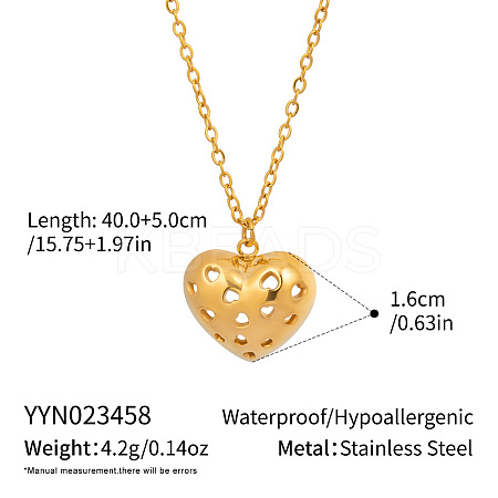 Sweet Design 304 Stainless Steel Heart Pendant Necklaces DY4160-9-1