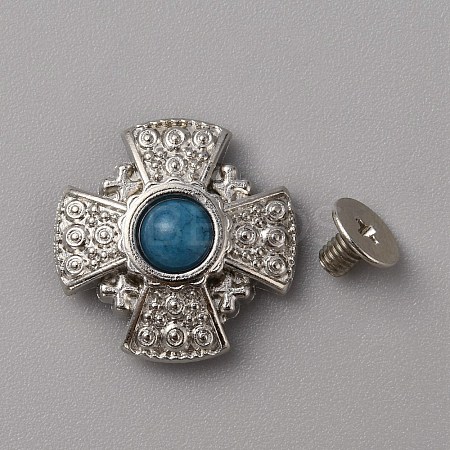 Zinc Alloy & Resin Coin Screw Rivets FIND-WH0110-630P-04-1