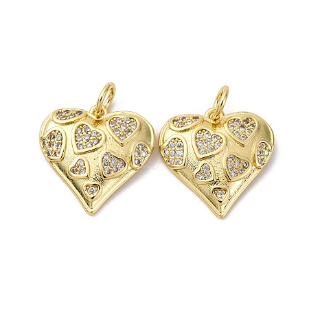 Brass Micro Pave Cubic Zirconia Pendants KK-P308-11G-1