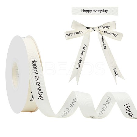 Birthday Theme Polyester Grosgrain Printed Ribbon OCOR-WH0058-91A-1