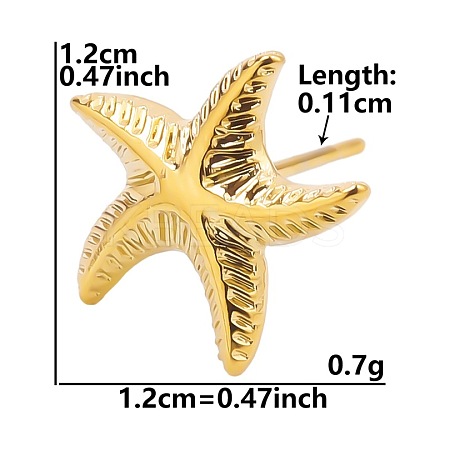 Vintage Stainless Steel Starfish Studs Earrings for Women VC0346-8-1