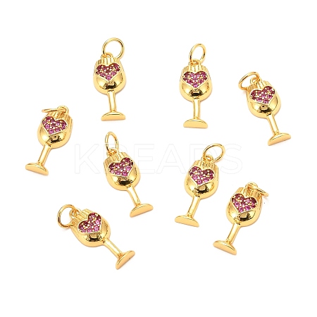 Brass Micro Pave Fuchsia Cubic Zirconia Pendants LS-ZIRC-P086-10G-1