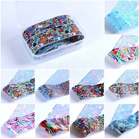 10 Style Transfer Foil Nail Art Stickers MRMJ-F012-04F-1