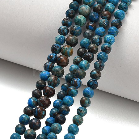 Natural Chrysocolla Beads Strands G-C289-B02-4mm-1