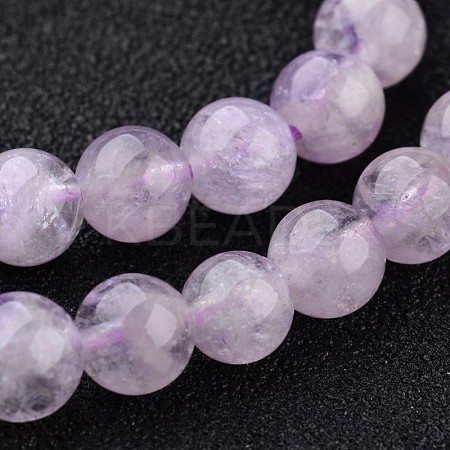 Natural Lavender Amethyst Round Bead Strands G-O134-08-8mm-01-1