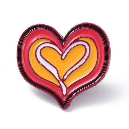 Alloy Enamel Heart Brooches JEWB-K004-45-1