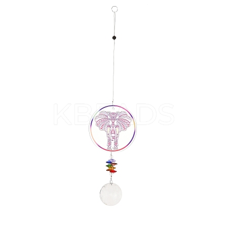 Glass Round Window Hanging Suncatchers LS-DJEW-PW0010-04A-1