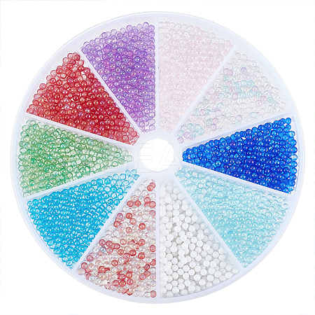 10 Bags 10 Colors Transparent Round Caviar Beads MRMJ-OC0002-81-1