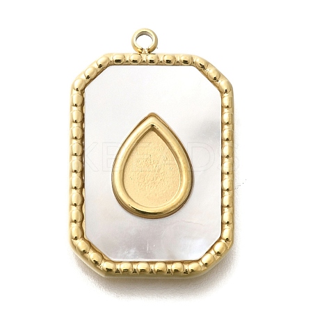 Ion Plating(IP) 304 Stainless Steel Pave Shell Pendants STAS-K263-67G-1