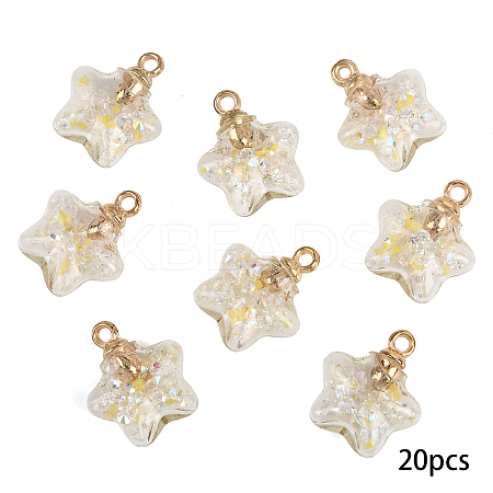 20Pcs Luminous Glass Pendants FIND-YW0009-11B-1
