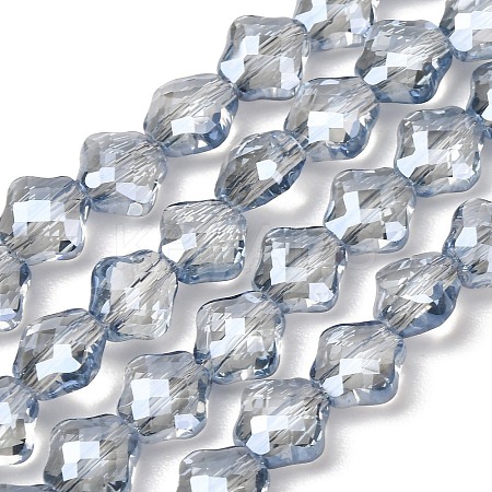 Electroplate Transparent Glass Beads Strands GL-CBA7A17-02A-08-1