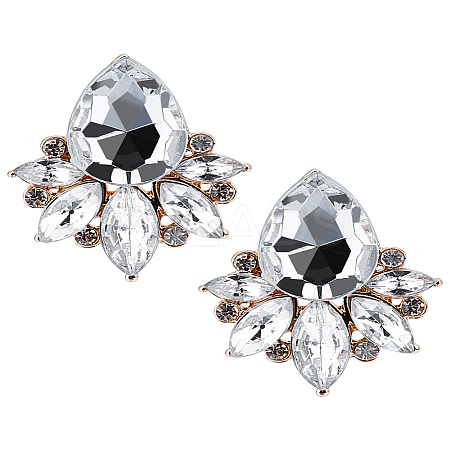 2 Pairs Rhinestone Teardrop Stud Earrings EJEW-LP0001-22B-1