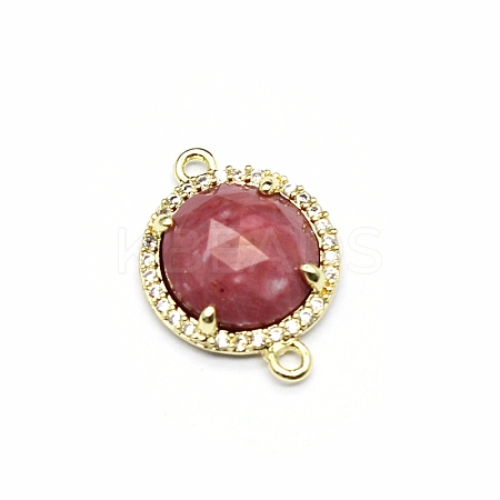 Natural Rhodonite Connector Charms PW-WGD2653-02-1