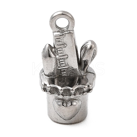 304 Stainless Steel Pendant Rhinestone Settings STAS-B167-05P-1