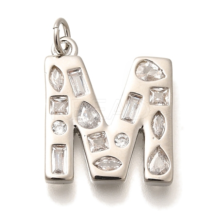 Brass Micro Pave Clear Cubic Zirconia Pendants KK-G521-01P-M-1