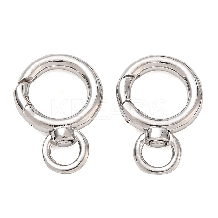 Rack Plating Brass Spring O Ring Clasps with Swivel Ring KK-CBAB1AF-09P-1