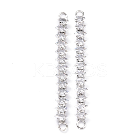 Brass Clear Horse Eye Cubic Zirconia Links Connectors ZIRC-G170-21P-1