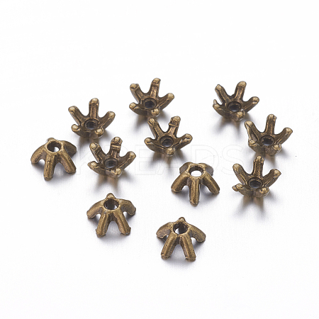 5-Petal Tibetan Style Alloy Bead Caps LS-MLF0663Y-NF-01-1