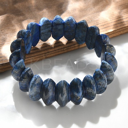 Bicone Dyed Natural Lapis Lazuli Beads Stretch Bracelets for Women Men BJEW-C097-05G-1