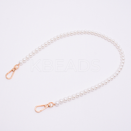White Acrylic Round Beads Bag Handles FIND-TAC0006-21B-01-1