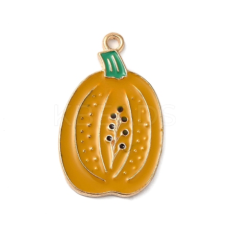 Thanksgiving Day Golden Tone Alloy Enamel Pendants X-ENAM-M002-02N-G-1