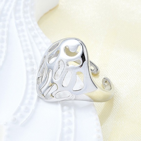 Brass Cuff Rings for Women RJEW-G347-14P-1