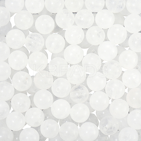 120Pcs Round Natural White Jade Beads G-PA0001-07B-1