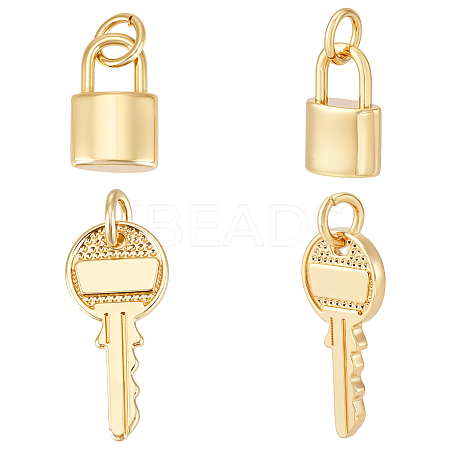24Pcs 2 Styles Brass Pendants KK-WR0001-49-1