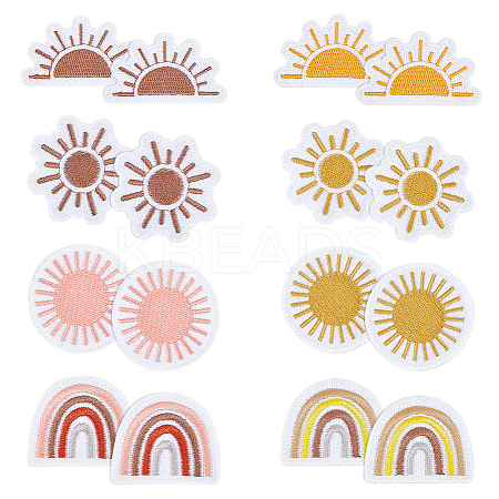 Sun & Rainbow Cloth Patches PATC-WH0005-28-1