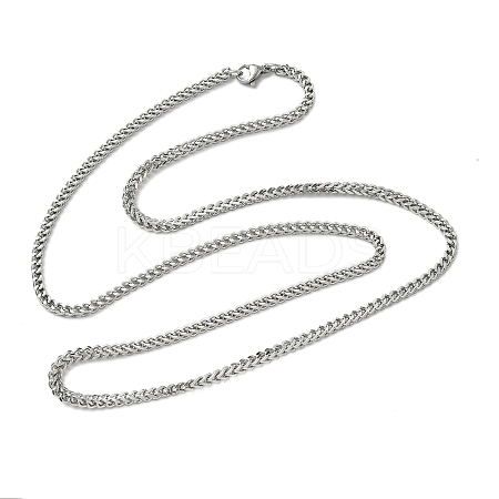 304 Stainless Steel Wheat Chain Necklaces NJEW-H012-12P-A-1