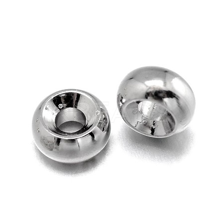 Rondelle Brass Spacer Beads KK-F0317-09P-NR-1