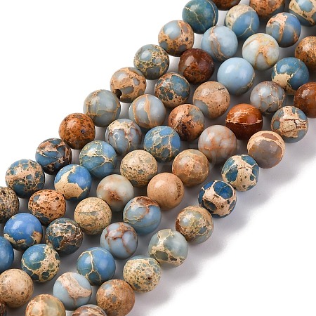 Dyed Natural Regalite/Imperial Jasper/Sea Sediment Jasper Beads Strands G-B124-C02-15-1