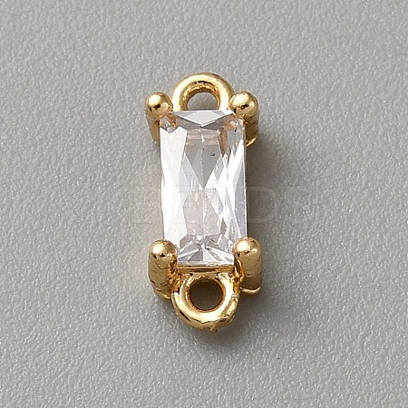 Light Gold Plated Brass Pave Glass Connector Charms KK-CJC0001-34KCG-07-1