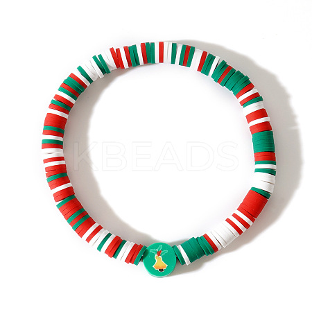 Christmas Polymer Clay Heishi & Acrylic Beads Stretch Bracelets for Women MC0425-1-1
