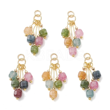 Natural Multicolor Tourmaline Pendants X-PALLOY-JF05436-1