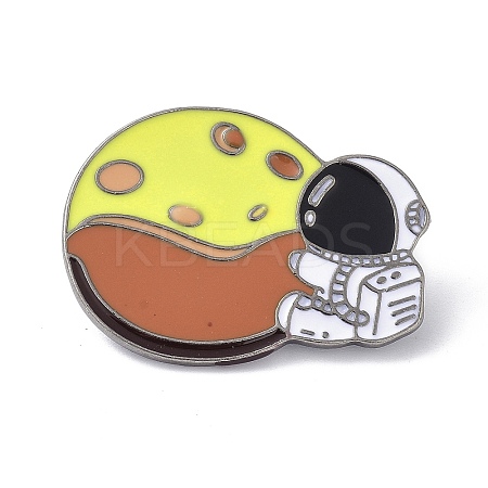 Spaceman with Moon Enamel Pin JEWB-P008-B02-1