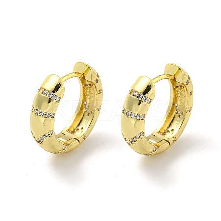 Brass Micro Pave Cubic Zirconia Hoop Earring EJEW-C088-11G-1