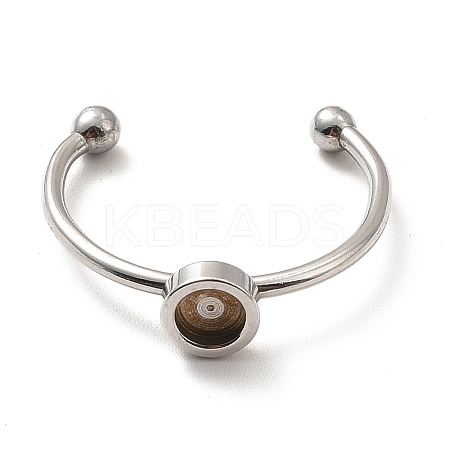 Non-Tarnish 304 Stainless Steel Cuff Ring Findings LS-X-STAS-E044-04P-1
