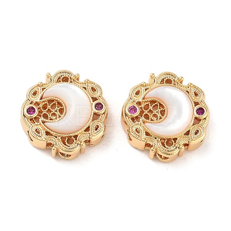 Brass Micro Pave Cubic Zirconia Charms KK-B102-25G-1