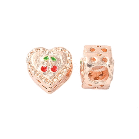 Rack Plating Alloy Enamel European Beads PALLOY-S189-51RG-1
