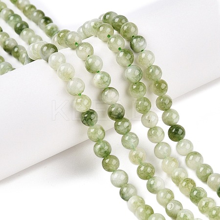 Dyed Natural White Jade Beads Strands G-T138-6mm-210-24-1