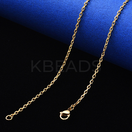 PVD Vacuum Plating 304 Stainless Steel Cable Chain Necklace NJEW-S420-008A-G-1