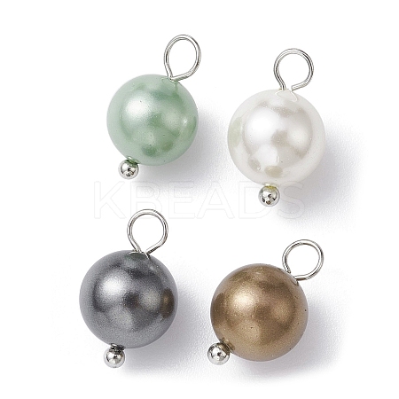 Shell Pearl Dyed Round Charms PALLOY-JF02245-01-1